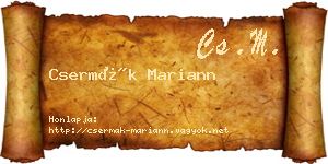 Csermák Mariann névjegykártya