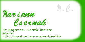 mariann csermak business card