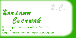 mariann csermak business card